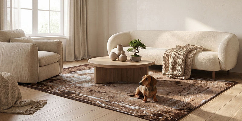 Vloerkleed met hond of kat? Dit zijn de beste materialen (krasbestendig + makkelijk schoon)
