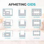 Afmeting gids van vloerkledenactie.nl. Deze afmeting gids bied hulp bij het kiezen van het juiste formaat vloerkleed.