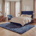 Sfeerbeeld van het vloerkleed BRAVON in de kleur Blauw, gemaakt van Polyester.