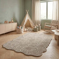 Sfeerbeeld van het vloerkleed SYLON in de kleur Beige, gemaakt van 100% Wol.