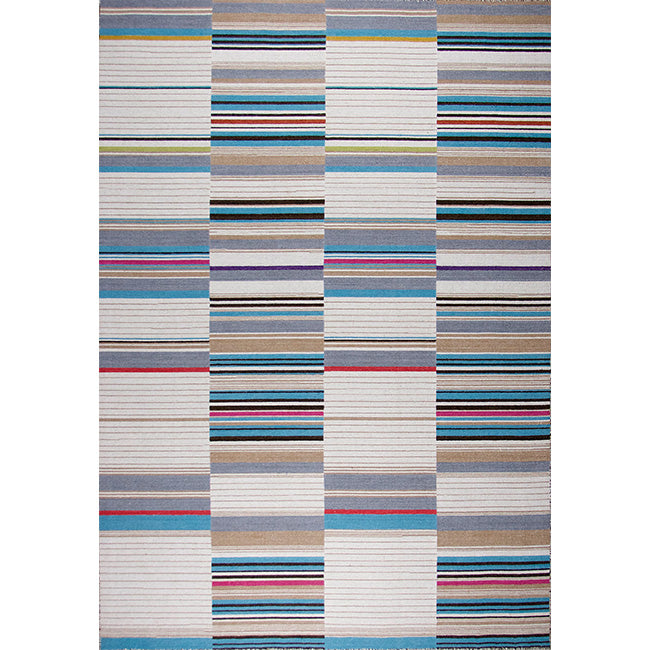 Bovenaanzicht van het vloerkleed BELLFORD in de kleur Turquoise, gemaakt van 100% Wol.