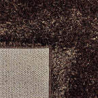 Achterkant hoek aanzicht van het vloerkleed BRAVON in de kleur Bruin, gemaakt van Polyester.