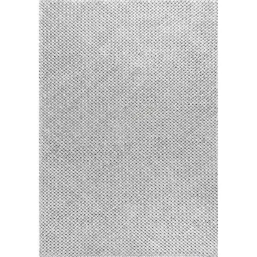 Bovenaanzicht van het vloerkleed BRISETTE in de kleur Zilver, gemaakt van 100% Wol.