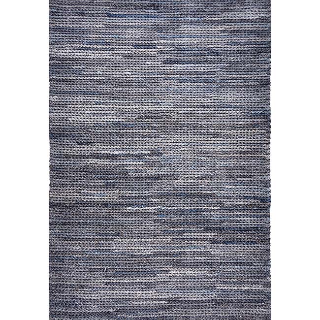 Bovenaanzicht van het vloerkleed CRESSON in de kleuren Bruin / Blauw, gemaakt van 100% Wol.