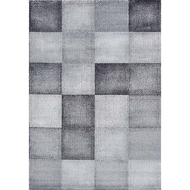 Bovenaanzicht van het vloerkleed DAKREN in de kleur Grijs, gemaakt van Polyester.