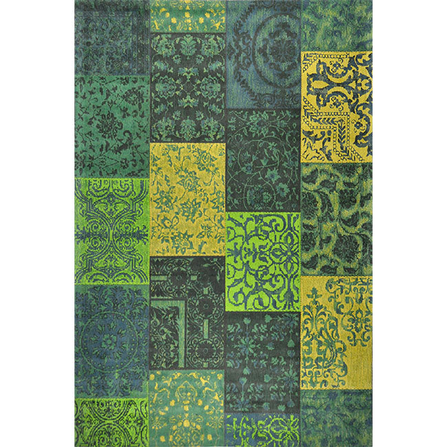 Bovenaanzicht van het vloerkleed DARIEN in de kleur Groen, gemaakt van Katoen.