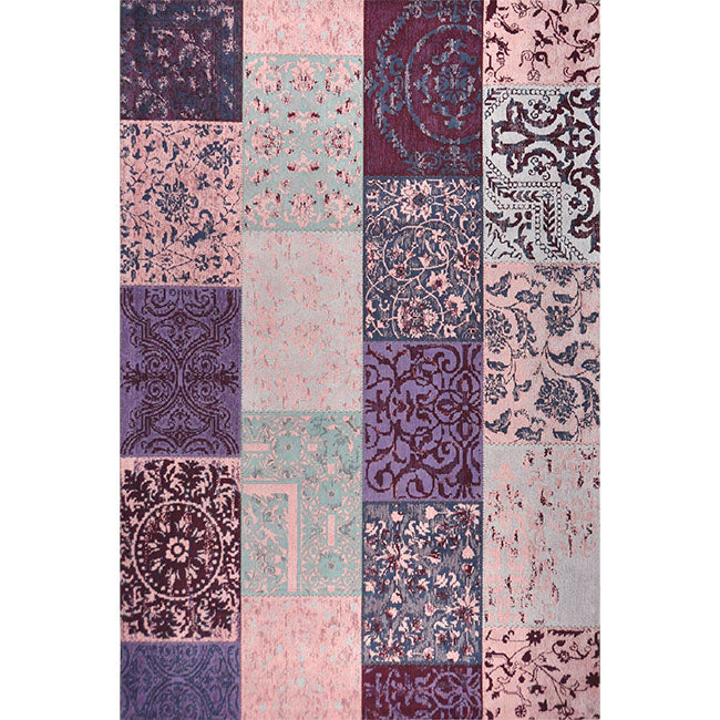 Bovenaanzicht van het vloerkleed DARIEN in de kleur Roze, gemaakt van Katoen.