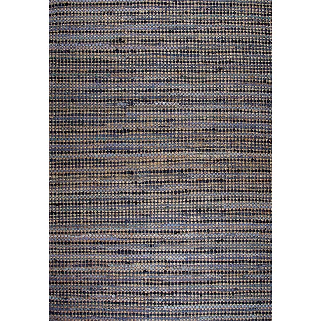 Bovenaanzicht van het vloerkleed DENVAR in de kleur Grijs, gemaakt van Jute.