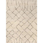 Bovenaanzicht van het vloerkleed DORVIK in de kleuren Creme / Beige, gemaakt van Polyester.