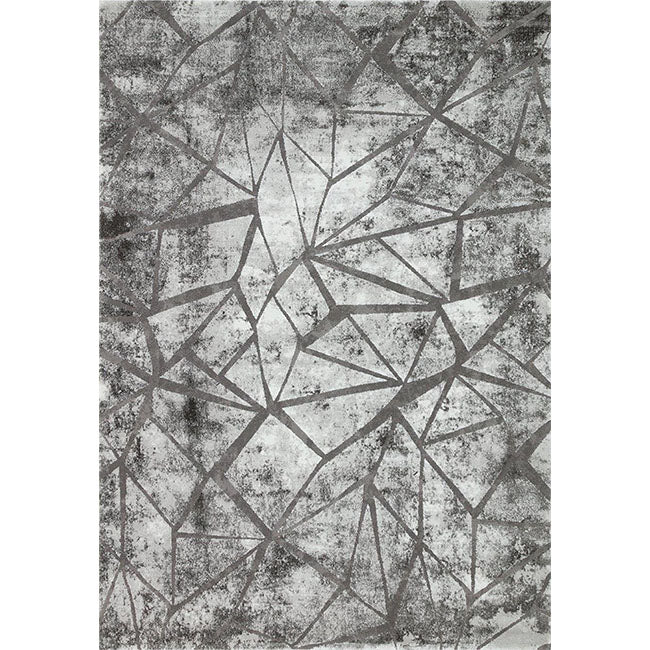 Bovenaanzicht van het vloerkleed DRAVEN in de kleur Grijs, gemaakt van Polyester.