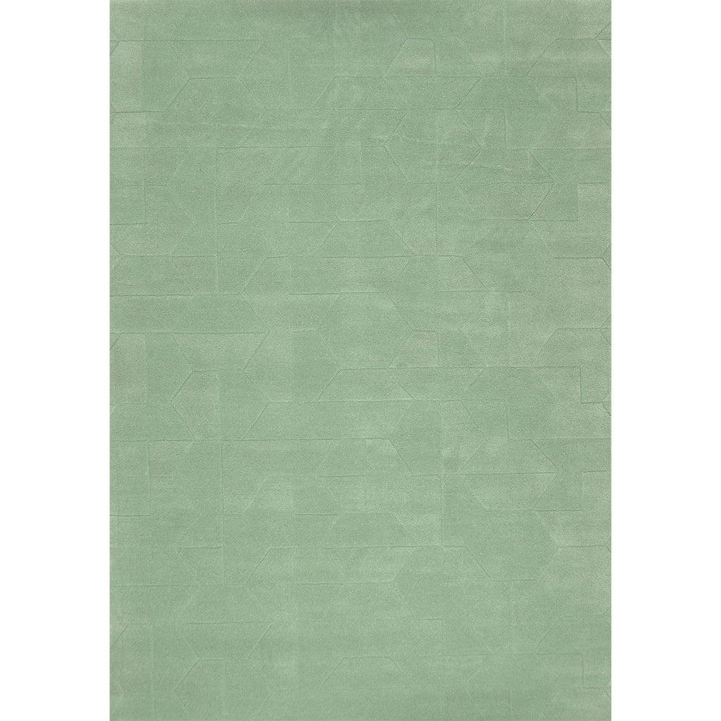 Bovenaanzicht van het vloerkleed GARON HEXAGON in de kleuren Mint / Groen, gemaakt van 100% Wol.