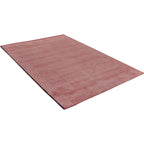 Diagonaal aanzicht van het vloerkleed GARON HEXAGON in de kleur Roze, gemaakt van 100% Wol.