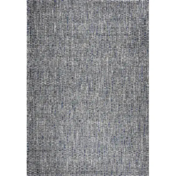 Bovenaanzicht van het vloerkleed HUXLEY in de kleur Denim Blauw, gemaakt van Wol en Viscose mix.