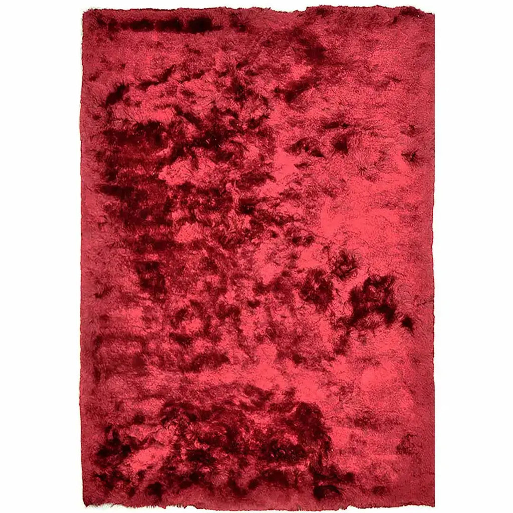 Bovenaanzicht van het vloerkleed INDIRA in de kleur Rood, gemaakt van Polyester.