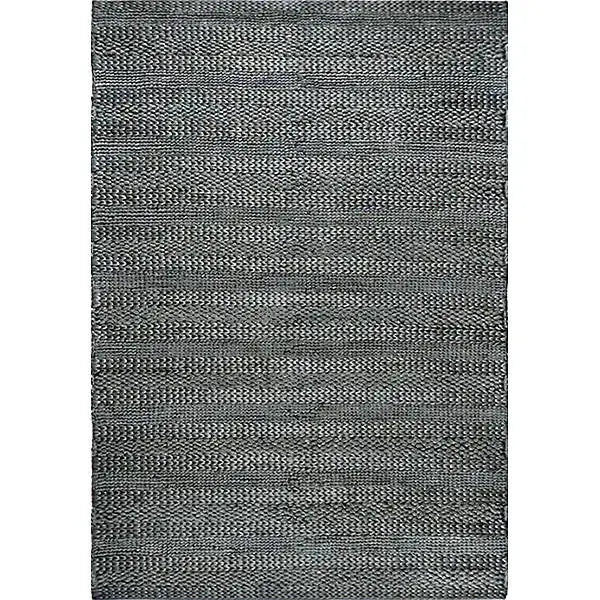 Bovenaanzicht van het vloerkleed KORVIN in de kleuren Blauw / Groen, gemaakt van Jute.