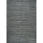 Bovenaanzicht van het vloerkleed KORVIN in de kleuren Blauw / Groen, gemaakt van Jute.