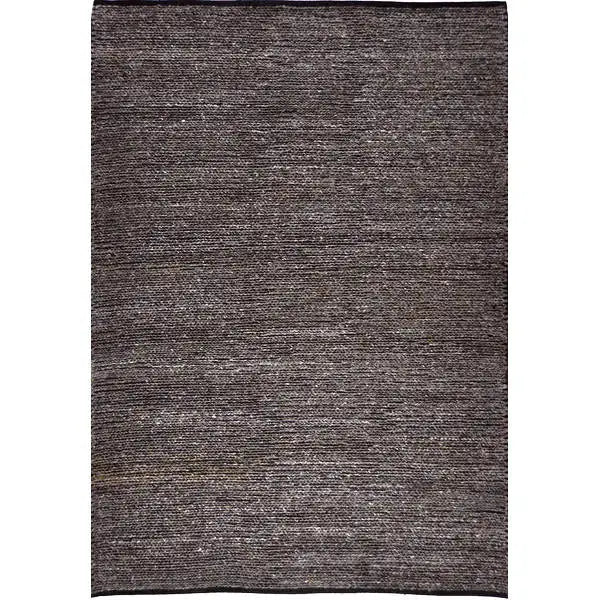 Bovenaanzicht van het vloerkleed LARETH in de kleur Bruin, gemaakt van Wol mix.