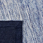 Achterkant hoek aanzicht van het vloerkleed LYDEN in de kleur Blauw, gemaakt van Katoen.
