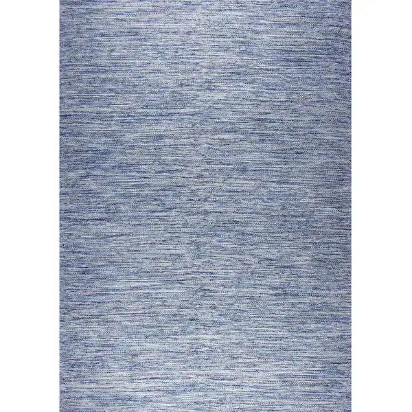Bovenaanzicht van het vloerkleed LYDEN in de kleur Blauw, gemaakt van Katoen.