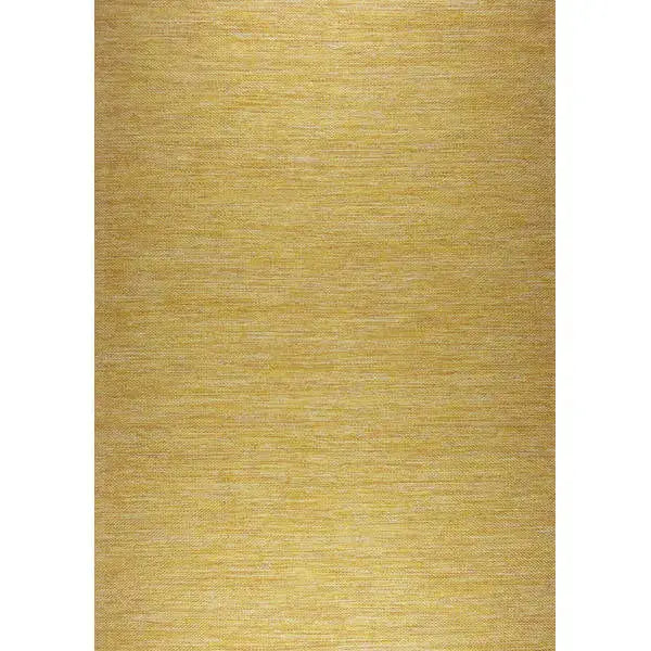 Bovenaanzicht van het vloerkleed LYDEN in de kleuren Goud / Geel, gemaakt van Katoen.