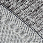 Achterkant hoek aanzicht van het vloerkleed MAREK Rond in de kleur Taupe, gemaakt van Polyester en Nylon mix.