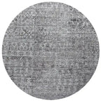 Bovenaanzicht van het vloerkleed MAREK Rond in de kleur Taupe, gemaakt van Polyester en Nylon mix.