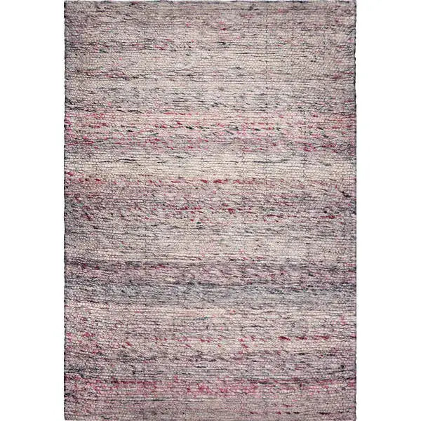 Bovenaanzicht van het vloerkleed NARETH in de kleuren Naturel / Beige / Roze, gemaakt van 100% Wol.