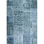 Bovenaanzicht van het vloerkleed NEXON patch in de kleur Blauw, gemaakt van Polyester.