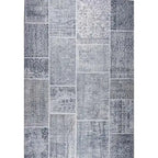 Bovenaanzicht van het vloerkleed NEXON patch in de kleur Grijs, gemaakt van Polyester.