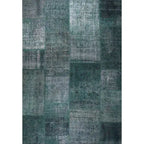 Bovenaanzicht van het vloerkleed NEXON patch in de kleur Groen, gemaakt van Polyester.