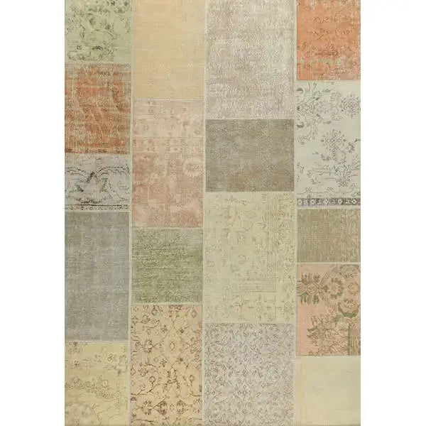 Bovenaanzicht van het vloerkleed NEXON patch in de kleuren Soft Beige / Beige, gemaakt van Polyester.