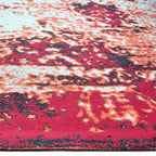 Zijkant detail aanzicht van het vloerkleed RALDER in de kleur Rood, gemaakt van Katoen.