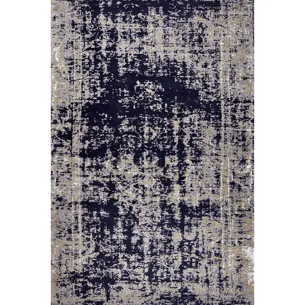 Bovenaanzicht van het vloerkleed RAYDEN in de kleur Blauw, gemaakt van Wol mix.