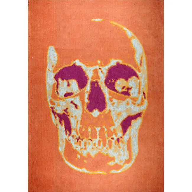 Bovenaanzicht van het vloerkleed SAVIK in de kleur Oranje, gemaakt van Katoen.