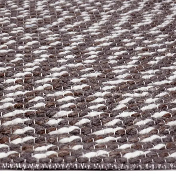 Zijkant detail aanzicht van het vloerkleed SOREN in de kleuren Wit / Mix, gemaakt van Wol mix.