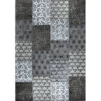 Bovenaanzicht van het vloerkleed STRYDE patch in de kleuren Blauw / Multikleurig, gemaakt van Katoen.