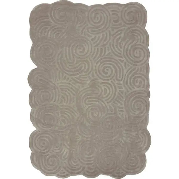 Bovenaanzicht van het vloerkleed SYLON in de kleur Beige, gemaakt van 100% Wol.