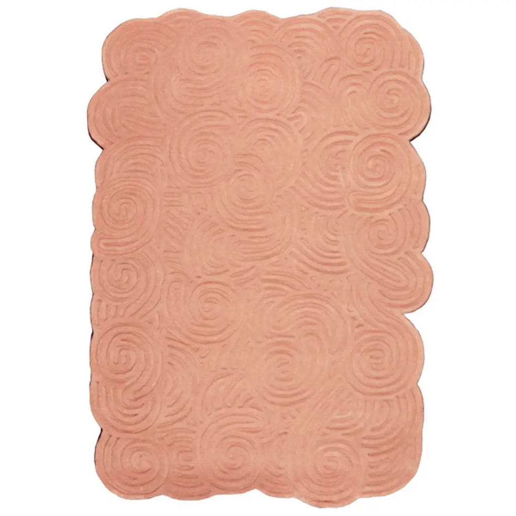 Bovenaanzicht van het vloerkleed SYLON in de kleur Roze, gemaakt van 100% Wol.