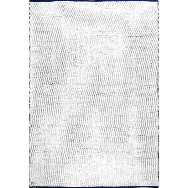 Omgekeerd bovenaanzicht van het vloerkleed TALLUNE reversible in de kleuren Blauw / Wit, gemaakt van Wol mix.