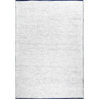 Omgekeerd bovenaanzicht van het vloerkleed TALLUNE reversible in de kleuren Blauw / Wit, gemaakt van Wol mix.