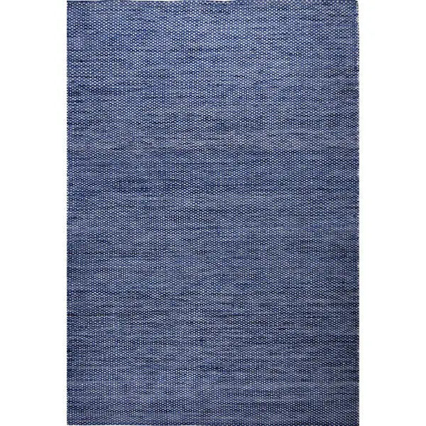 Bovenaanzicht van het vloerkleed TALLUNE reversible in de kleuren Blauw / Wit, gemaakt van Wol mix.