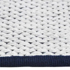 Omgekeerd zijkant detail aanzicht van het vloerkleed TALLUNE reversible in de kleuren Blauw / Wit, gemaakt van Wol mix.
