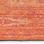Zijkant detail aanzicht van het vloerkleed TALMAR in de kleur Oranje, gemaakt van Katoen.