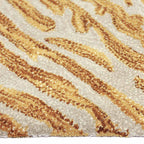Zijkant detail aanzicht van het vloerkleed TALRON UP ovaal in de kleuren Oker / Geel, gemaakt van Wol en Viscose mix.