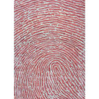 Bovenaanzicht van het vloerkleed TALRON UP in de kleuren Roest / Roze, gemaakt van Wol en Viscose mix.