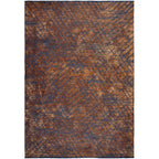 Bovenaanzicht van het vloerkleed TALVOR in de kleuren Roest / Oranje, gemaakt van Wol mix.