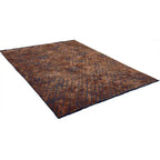 Diagonaal aanzicht van het vloerkleed TALVOR in de kleuren Roest / Oranje, gemaakt van Wol mix.