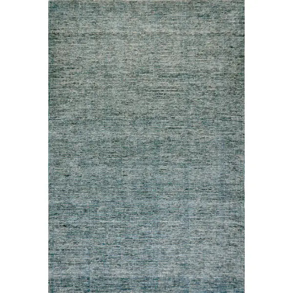 Bovenaanzicht van het vloerkleed TREVON in de kleuren Petrol / Blauw, gemaakt van Wol en Viscose mix.