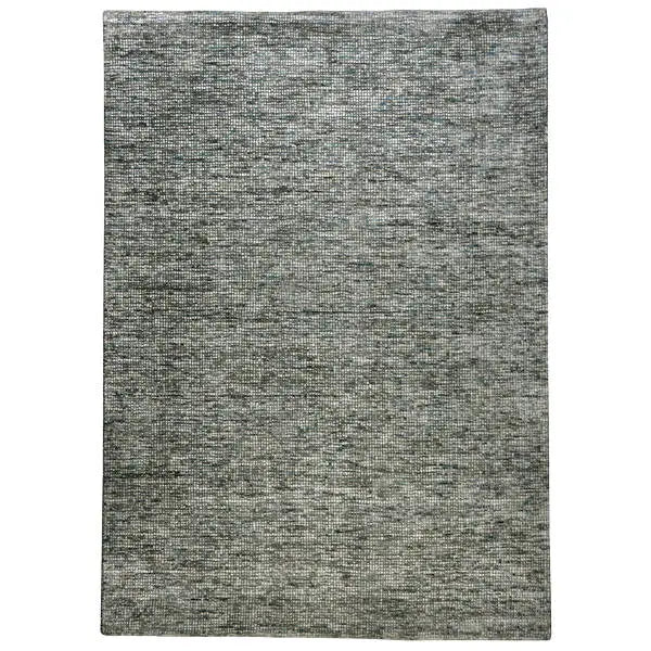 Bovenaanzicht van het vloerkleed TREVON in de kleuren Taupe / Groen, gemaakt van Wol en Viscose mix.