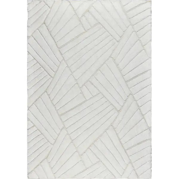 Bovenaanzicht van het vloerkleed TYRON in de kleur Wit, gemaakt van Polyester.